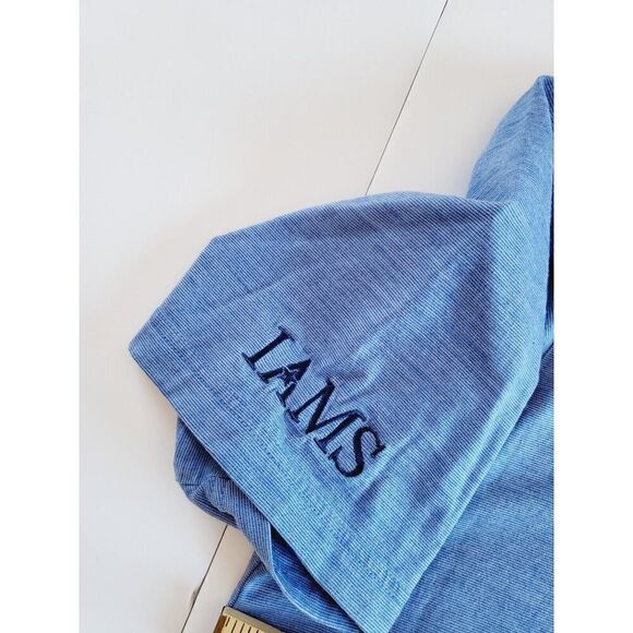 Peter Millar Shirt Mens XL Blue Striped Golf Polo Logo Crown Crafted Wool Nylon - Picture 7 of 9